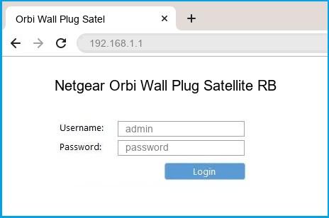 Netgear Orbi Wall Plug Satellite RBW30 router default login