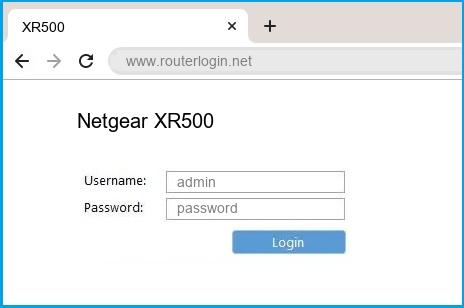 Netgear XR500 router default login
