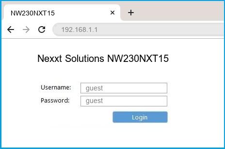 Nexxt Solutions NW230NXT15 router default login