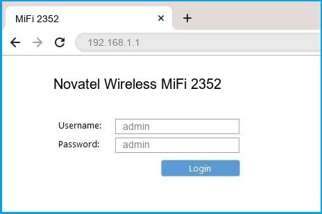 Novatel Wireless MiFi 2352 router default login