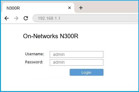 On-Networks N300R router default login