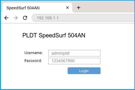 PLDT SpeedSurf 504AN router default login