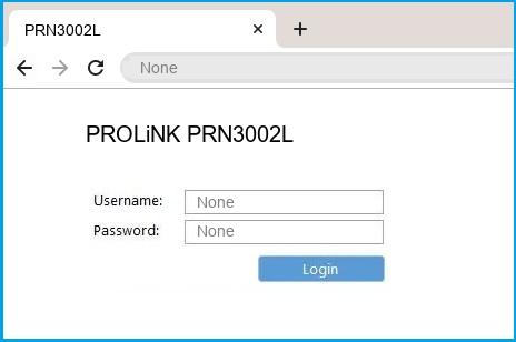 PROLiNK PRN3002L router default login