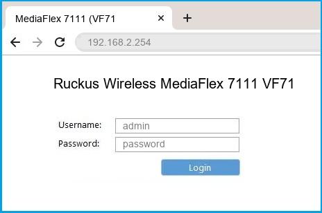 Ruckus Wireless MediaFlex 7111 VF7111 router default login