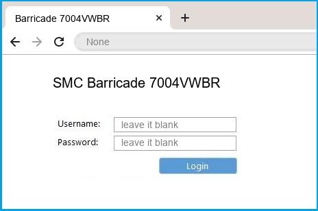 SMC Barricade 7004VWBR router default login