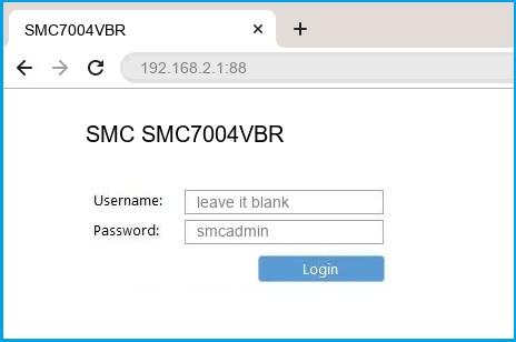 SMC SMC7004VBR router default login