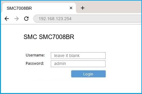 SMC SMC7008BR router default login