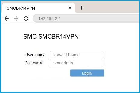 SMC SMCBR14VPN router default login