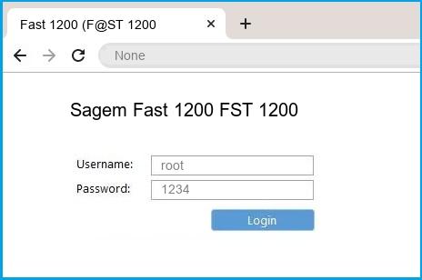 Sagem Fast 1200 FST 1200 router default login