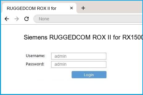 Word gek Jonge dame bizon Siemens RUGGEDCOM ROX II for RX1500 Router Login and Password