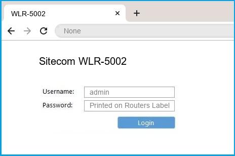 Sitecom WLR-5002 router default login
