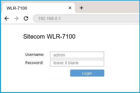 Sitecom WLR-7100 router default login