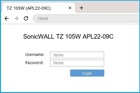SonicWALL TZ 105W APL22-09C router default login