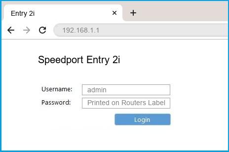 Speedport Entry 2i router default login