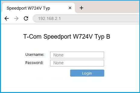 T-Com Speedport W724V Typ B router default login