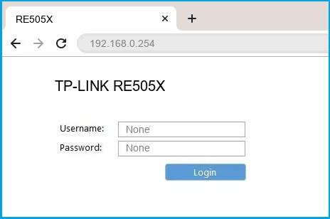 TP-LINK RE505X router default login