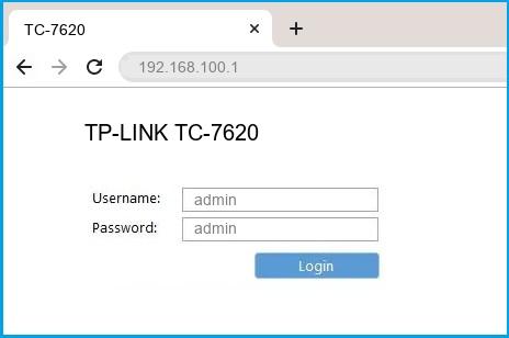 TP-LINK TC-7620 router default login