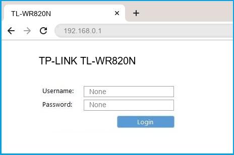 TP-LINK TL-WR820N router default login