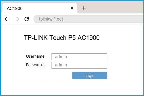 TP-LINK Touch P5 AC1900 router default login