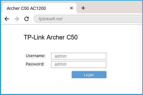TP-Link Archer C50 router default login