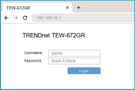 TRENDnet TEW-672GR router default login