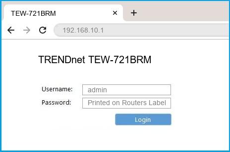 TRENDnet TEW-721BRM router default login