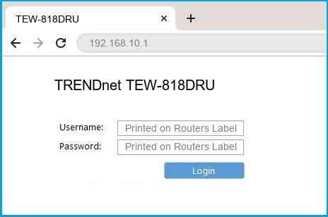 TRENDnet TEW-818DRU router default login