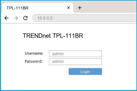 TRENDnet TPL-111BR router default login