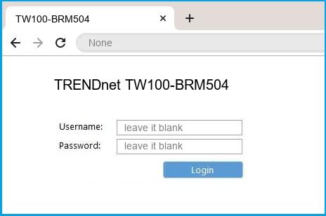 TRENDnet TW100-BRM504 router default login