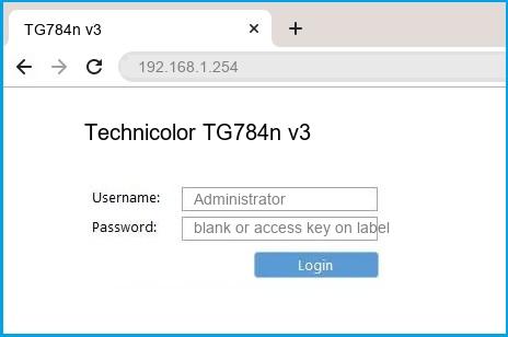 TG784n v3 Router and Password