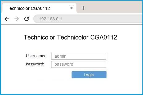Technicolor Technicolor CGA0112 router default login