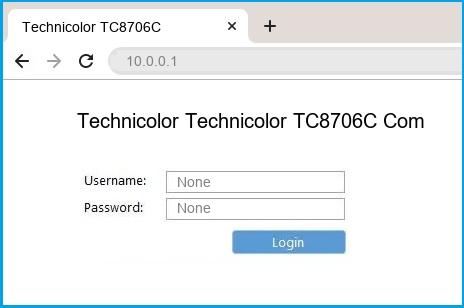 Technicolor Technicolor TC8706C Comcast router default login