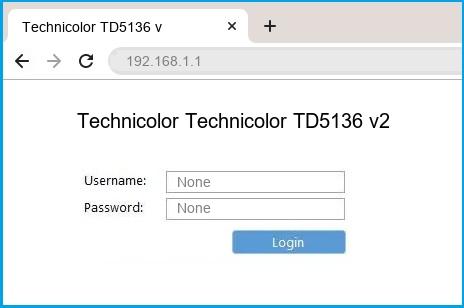Technicolor Technicolor TD5136 v2 router default login