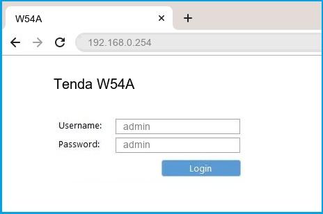 Tenda W54A router default login