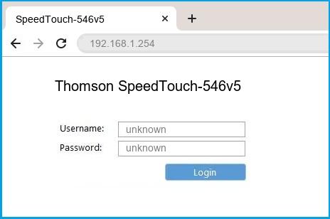 Thomson SpeedTouch-546v5 router default login