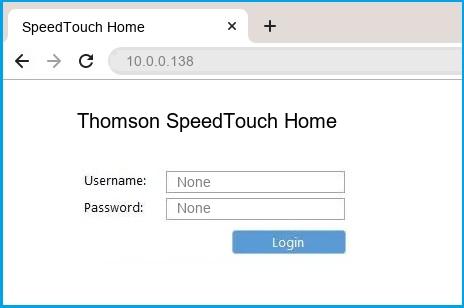 Thomson SpeedTouch Home router default login