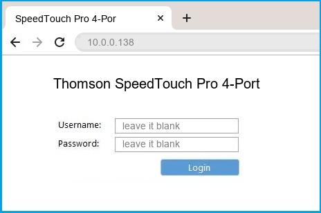 thomson speedtouch router ip address