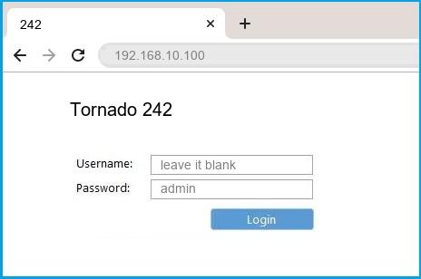 Tornado 242 router default login Tornado 242 router default login