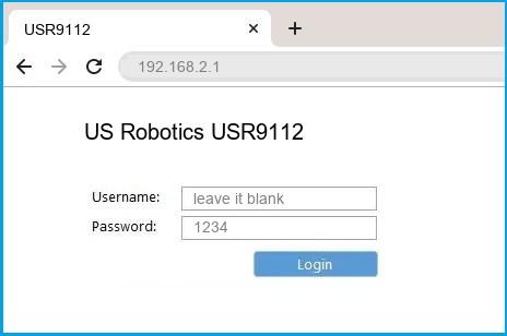 US Robotics USR9112 router default login