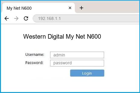 Western Digital My Net N600 router default login