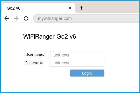 WiFiRanger Go2 v6 router default login
