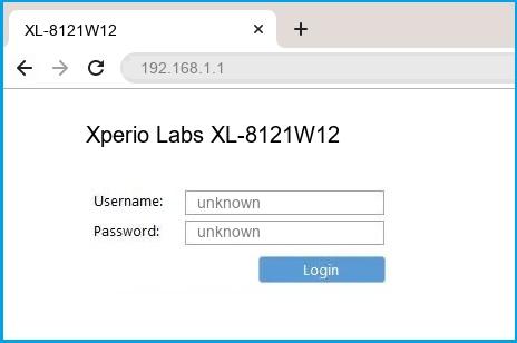 Xperio Labs XL-8121W12 router default login