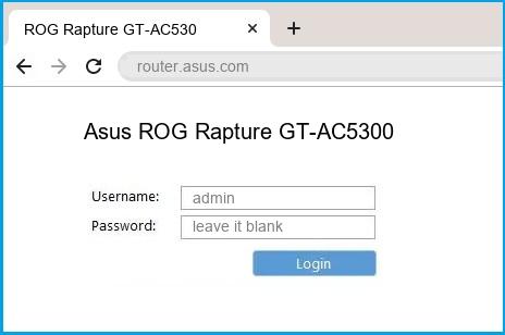 Asus ROG Rapture GT-AC5300 router default login