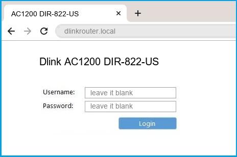 Unrelenting Abandoned Natura Dlink AC1200 DIR-822-US Router Login and Password