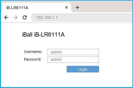 iBall iB-LR6111A router default login