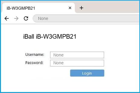 iBall iB-W3GMPB21 router default login