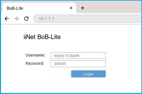 iiNet BoB-Lite router default login