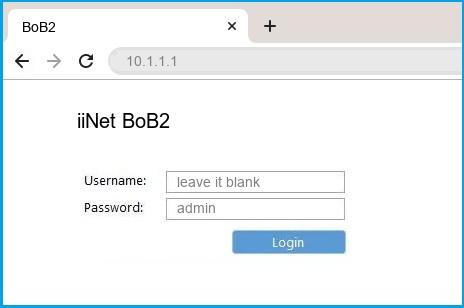 iiNet BoB2 router default login