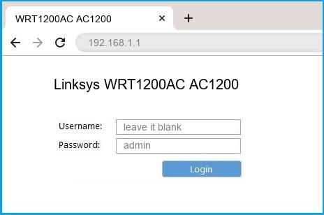 Linksys WRT1200AC AC1200 router default login