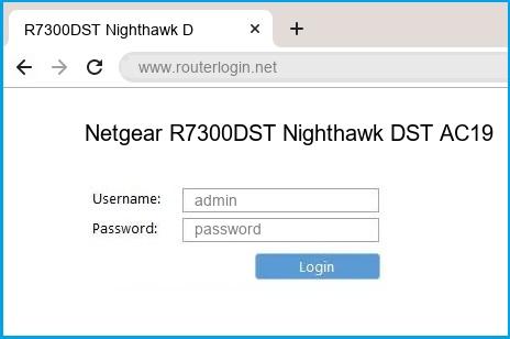 Netgear R7300DST Nighthawk DST AC1900 router default login
